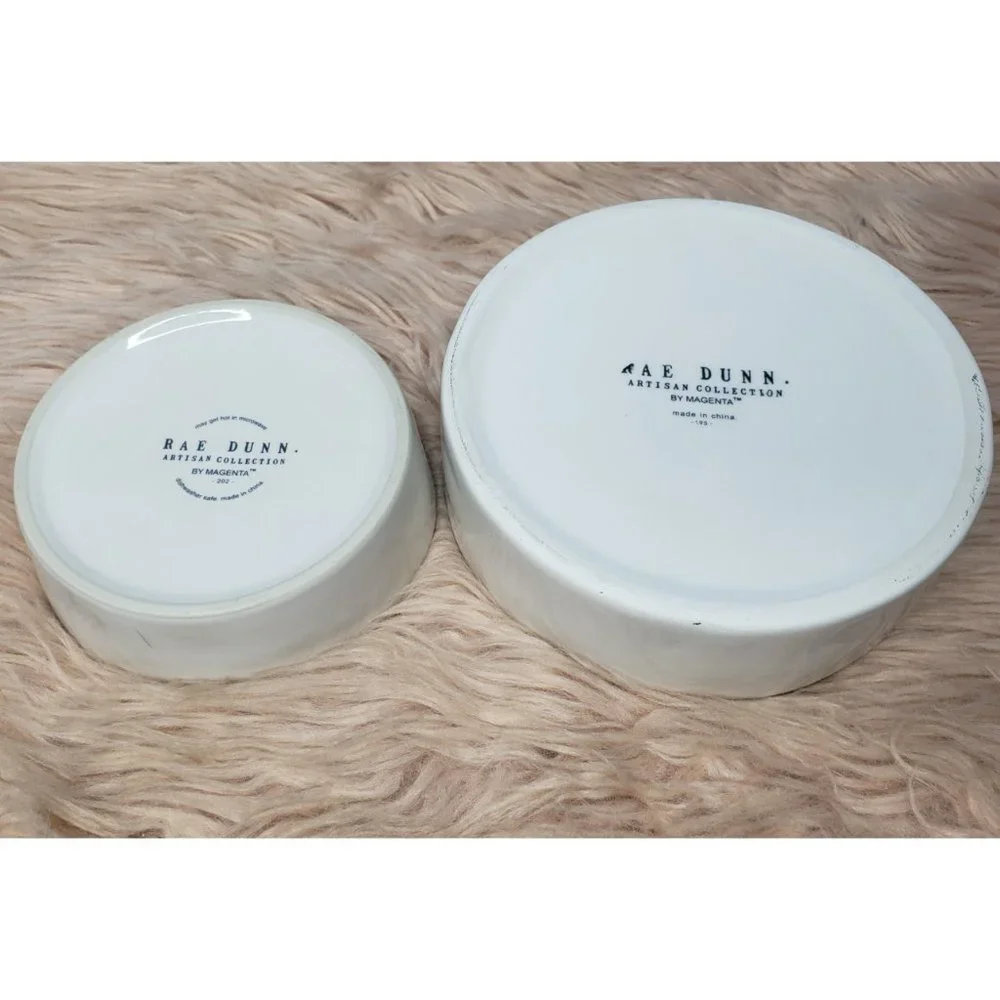 NWOT RAE DUNN DOG /CAT FEED ME & WATER BOWL - 2 QTY